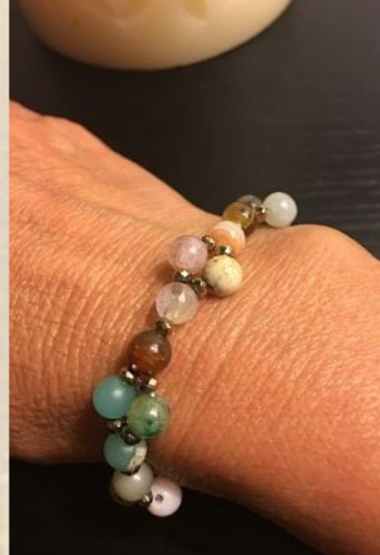 CURACIÓN - Ágata Multicolor y Pirita -