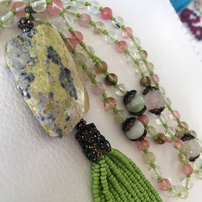 FLUIR - Strawberry Qarts, Cuarzo Rosa, Jaspe Verde (Gurú) -