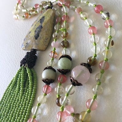 FLUIR - Strawberry Qarts, Cuarzo Rosa, Jaspe Verde (Gurú) -