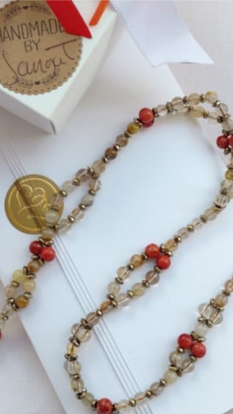 CURACIÓN - Cuarzo Rutilo, Cornalina, Pirita