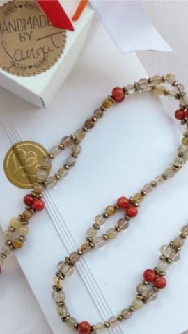 CURACIÓN - Cuarzo Rutilo, Cornalina, Pirita