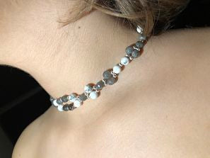 PRESENTE Y FUTURO - Labradorita,  Howlita y Plata -